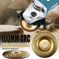 100mm Arc Angle Grinding Wheel Woods Shaping Grinding Discs Woodworking Sanding Wheel Rotary Abrasives 16/22mm Aperture