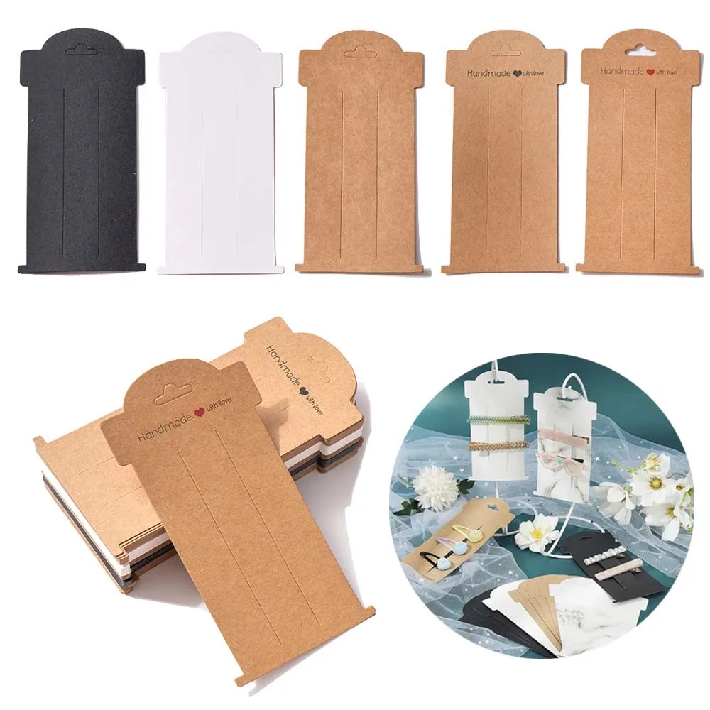 20pcs 16x8cm Hair Clip Display Cards Paper Cardboard Bow