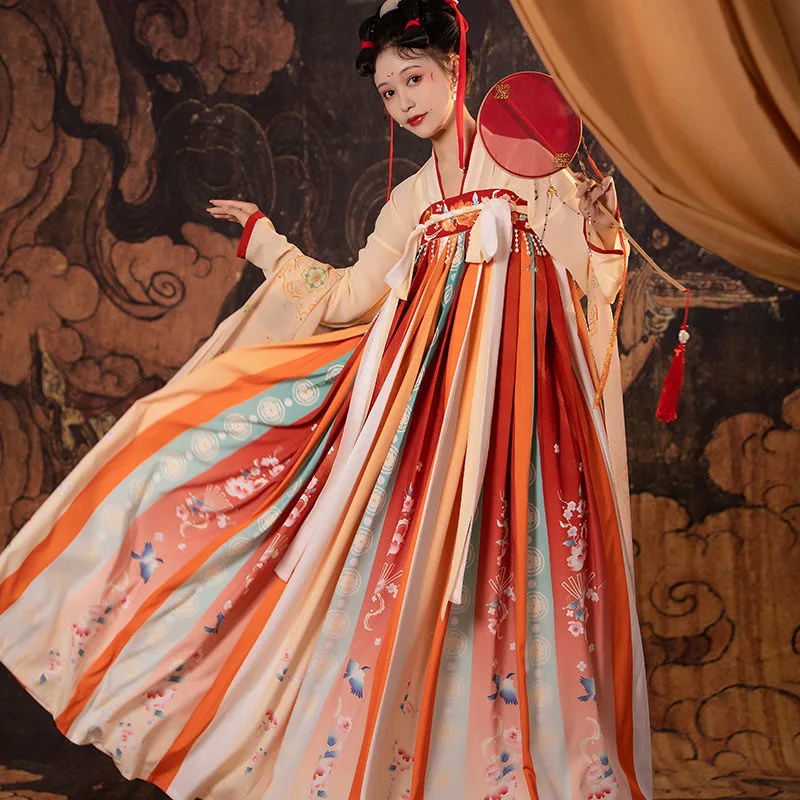 SUNNY Hanfu Pleated Skirt With Large Sleeves Traditional Chinese Clothing