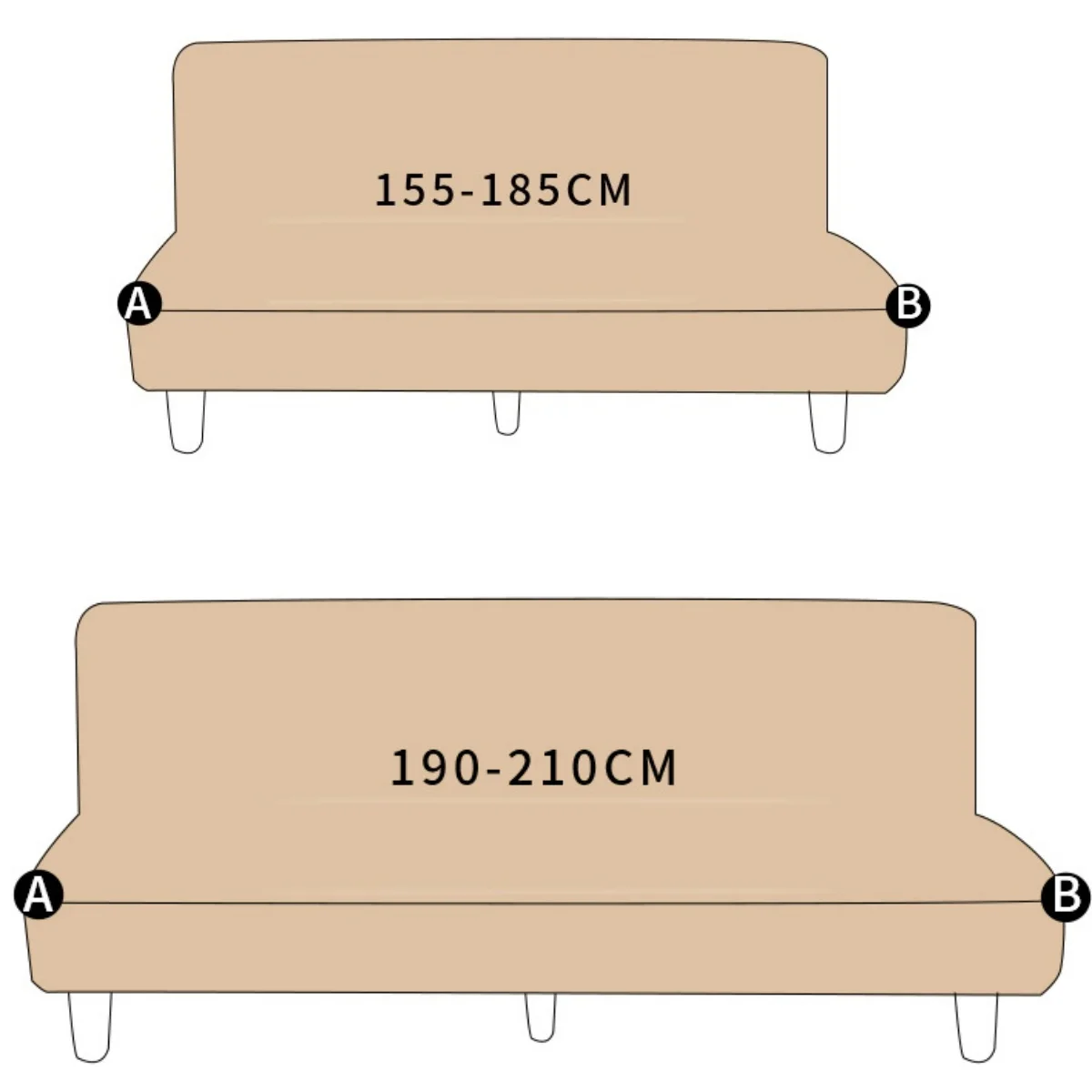 LANMOLIFE Spandex Sofa Bed Cover Without Armrest Folding Sofa Cover Elastic Couch Cover Sofa Slipcovers for Living Room 6