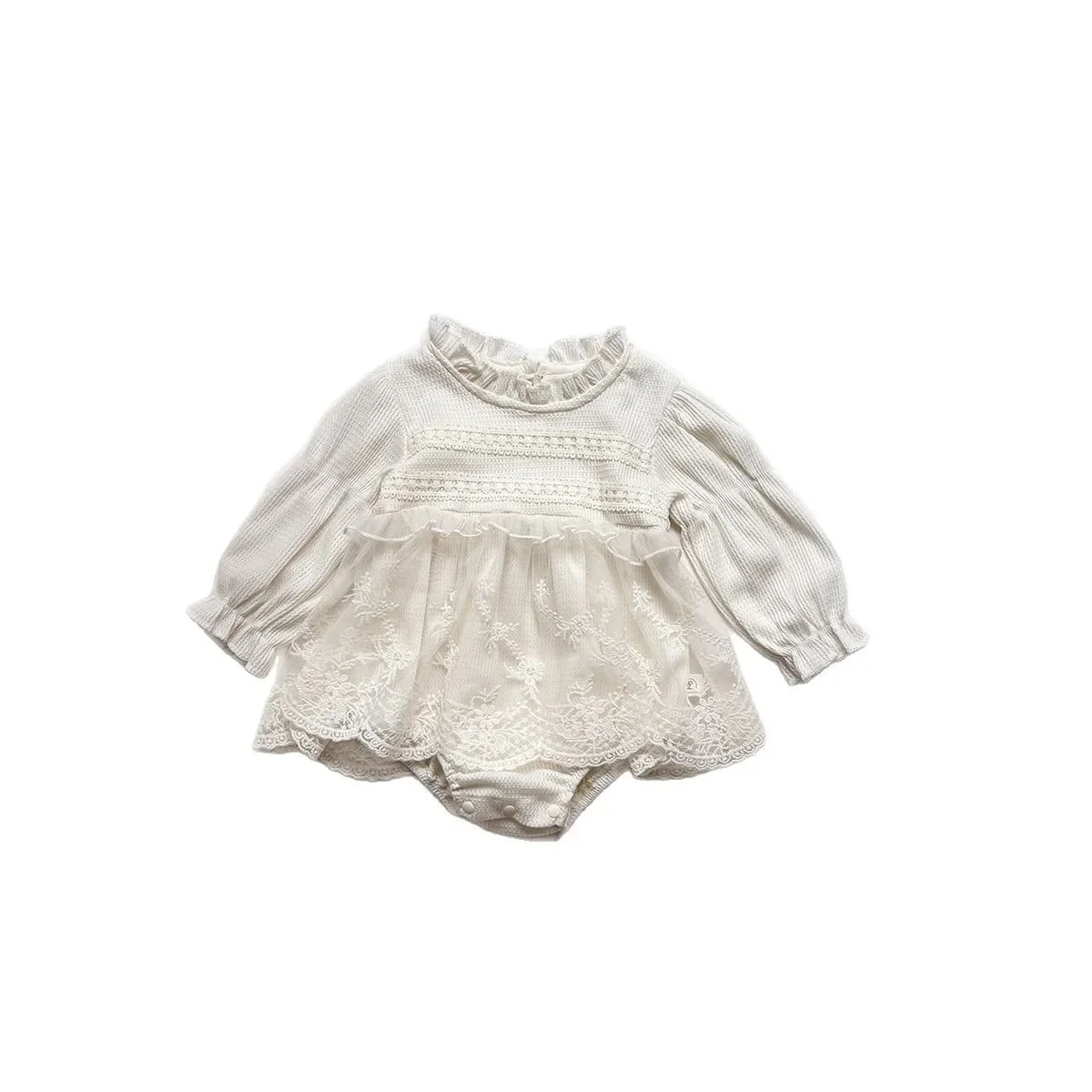 Spring Cotton Romper for Baby Girls Mesh Wrap Baby Girl Outfit One-Month-Old Princess Suit Clothes Cotton Romper