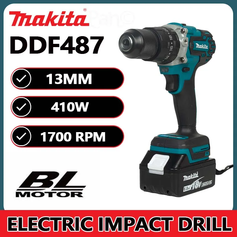 Makita DDF487-13MM Taladradora Inal Á Bria 18V Brushless Power Tool Hammer Drill  Hammer Drill Cordless  Rotary Hammer Drill 2