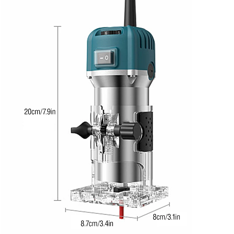BOLIMEI 220V 800W Palm Router Electric Hand Trimmer Wood Router Collets Woodworking Tool Laminate Trimmer 5