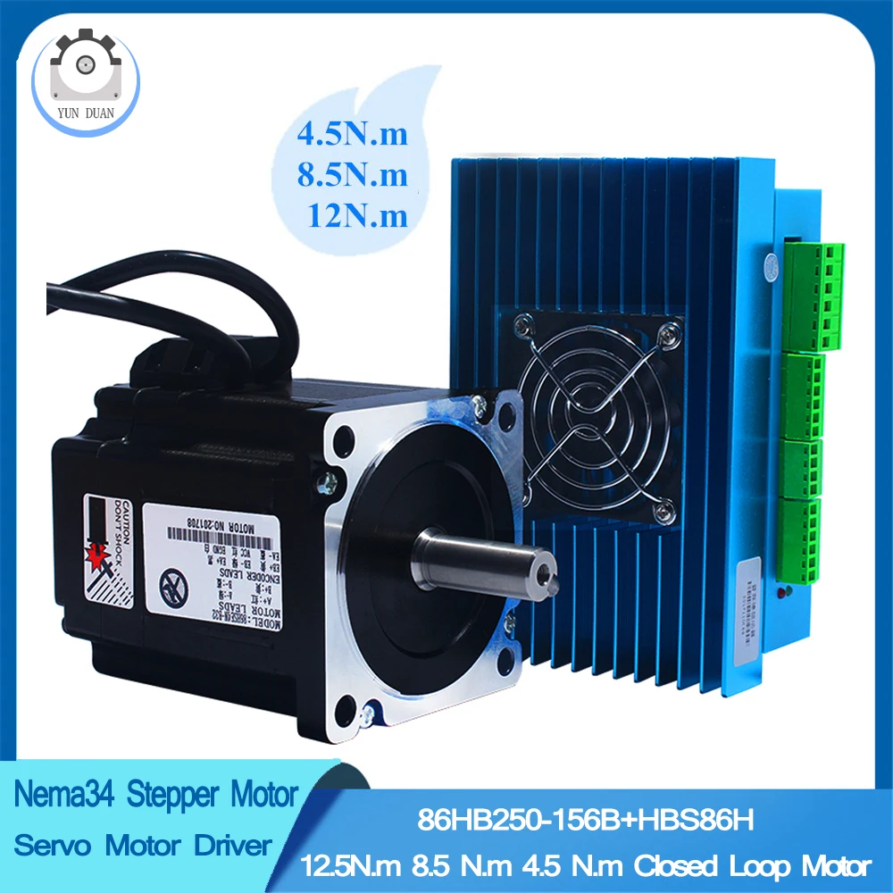 Easy Servo 2ph 12NM CNC Stepper Motor Nema34 DSP Closed-Loop Stepper Drive Kits 
