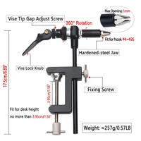 C-Clamp Fly Tying Vise W/ Hardened Steel Jaws 200D Thread Kit Bobbin Holder Threader Fly Tying Tool Kit 2