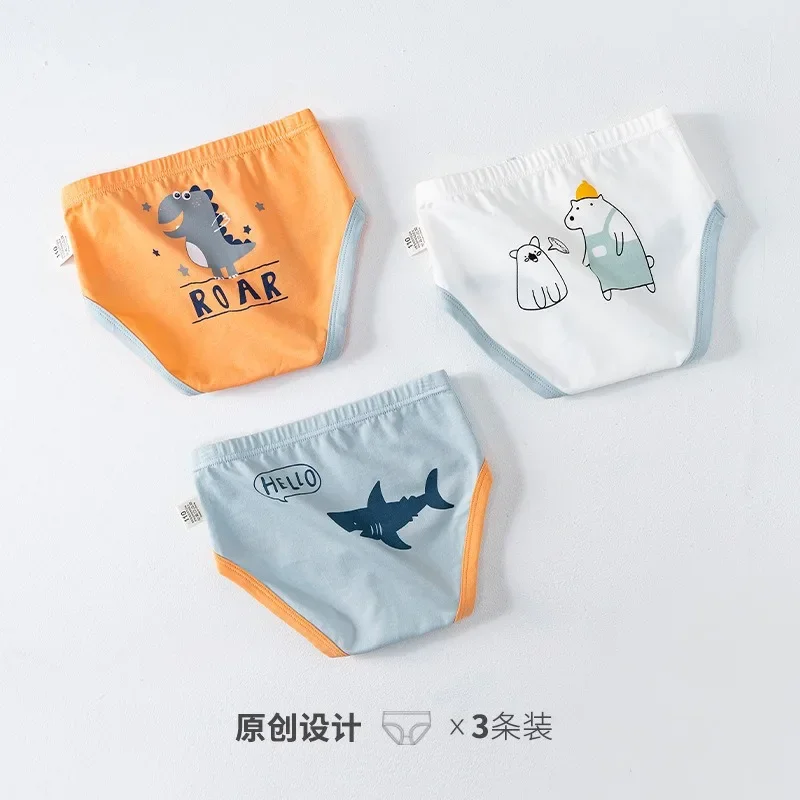 

Boys' Underwear Pure Cotton Breathable and Comfortable Without Pinching The Kid's Butt Summer Book Cartoon Cute Dinosaur