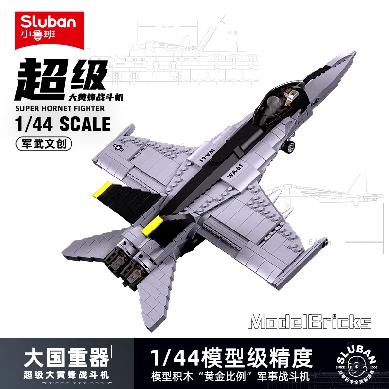 Sluban MI-24 Kamov Ka-52 Helicopter F/A-18 F-14 Fighter Plane Building Blocks WW2 Aircrafts Bricks Military Model Kids Toys Gift