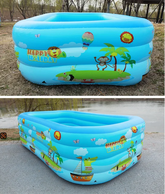 Three-layer printed inflatable swimming pool for children with bubble bottom 2