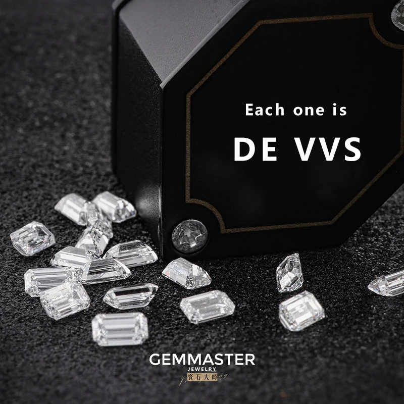 Small Lab Grown Diamond Emerald cut D E F VVS Melee Diamond HPHT 2x3mm 3x5mm Lab Splinter Jewelry Stone