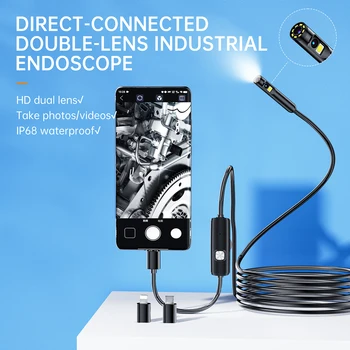 3in1 2MP 8MM 1080P USB for Android ISO Dual Lens Endoscope Camera CMOS Borescope Inspection Otoscope Camera Digital Microscope 1