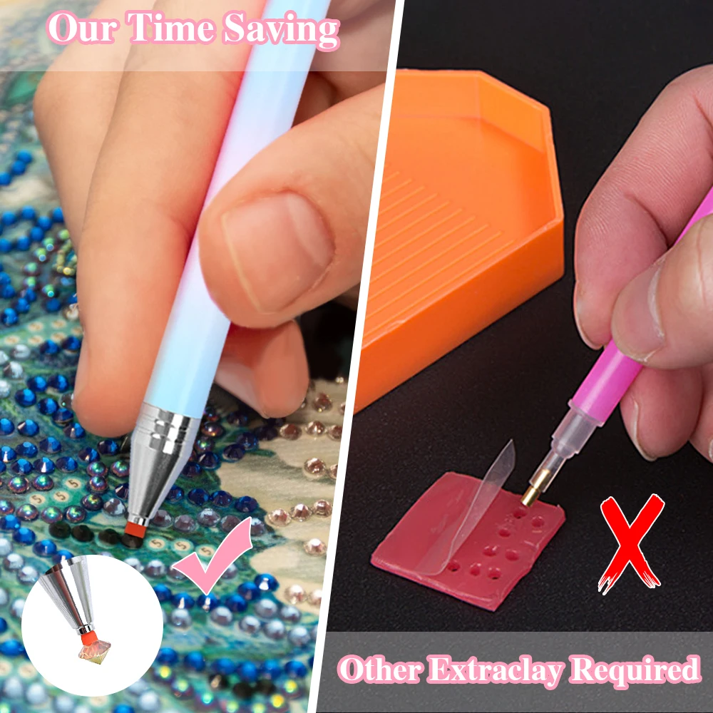 DIY Diamond Painting Pen Kit Refillable Crayons Rotating Glue Dot Drill Pen for Nail Art Diamond Art Accessories Quick Tool nail art tools nail art pen nail art picking tools rhinestone picker pen rhinestone picking tool