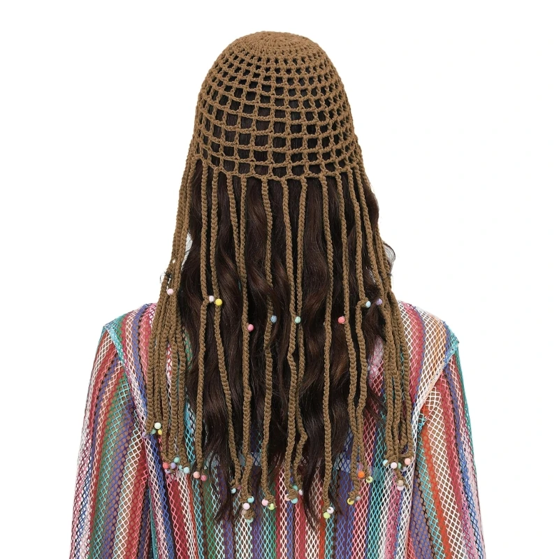 

Hollow Beanie Headpiece Long Tassel Head Chain for Party Prom