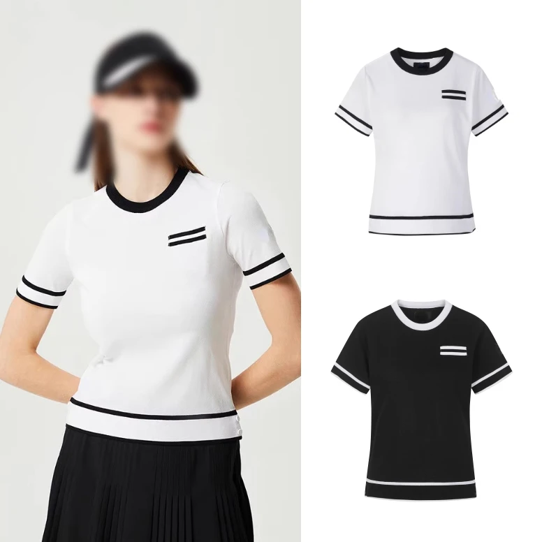 

Golf Women's Breathable and Cool Knit Sweater Slim Fit Short Sleeved T-shirt Outdoor Sports Top Shirt