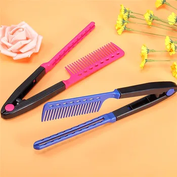 Flat Comb Straightening Comb Salon Hair Brush Combs Hairdressing Styling Hair Straightener V-shaped Straight Comb Straightener 1