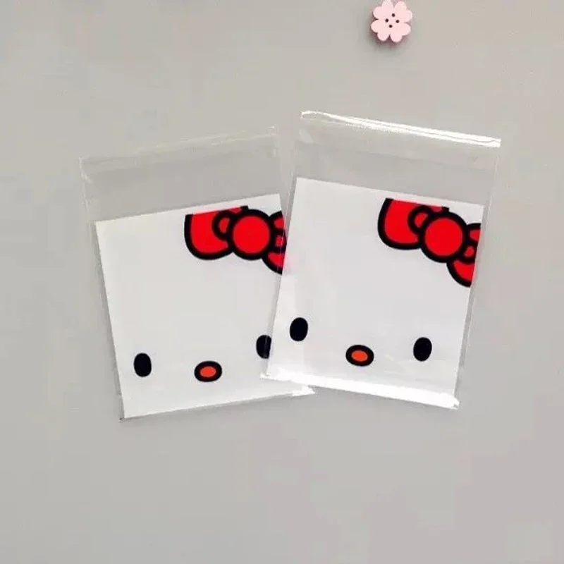 100pcs Hello Kitty Plastic Bags Candy Bag Biscuit Bag Cartoon Cute Snack Gift Opp Self-adhesive Baking Packaging plastic snack bags