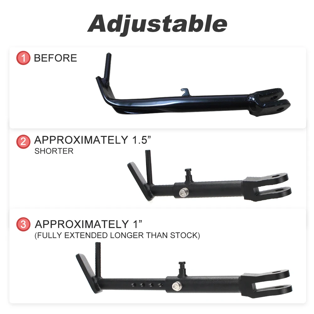 Motorcycle Kickstand Enlarger Plate – Aluminum Widening Base For Yamaha MT09/XSR900 (Red, Blue, Black, Gold, Titanium)