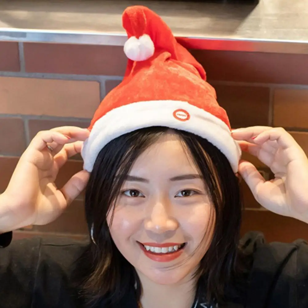 Christmas Hats Decorations Electric Music Swing Hat With Embroidered Decoration For Christmas New Year Festive Day Gifts