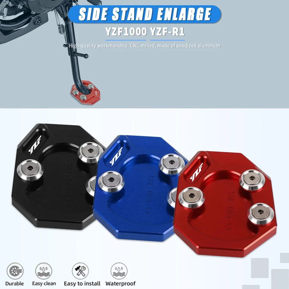 

YZFR1 2008 2009 Motorcycle Kickstand Side Stand Enlarge Pad Extension Support Plate For Yamaha Yzf R1 YZFR1 2001 2002 2003 2014