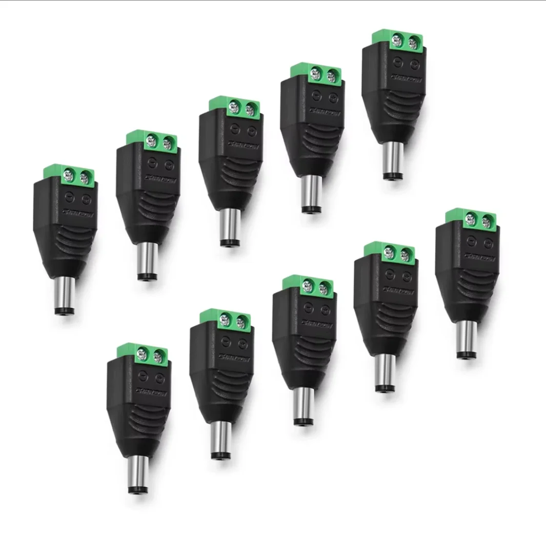 5 Pairs Green Terminal Push-Button DC Power Plugs