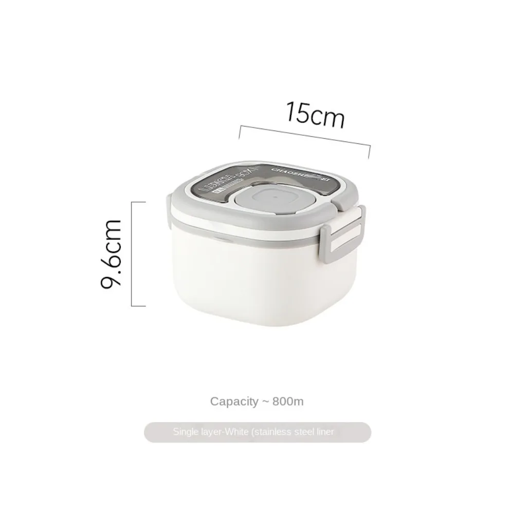 Plastic Student Lunch Box Large Capacity with Cutlery Sauce Box Microwavable Insulated Lunch Box