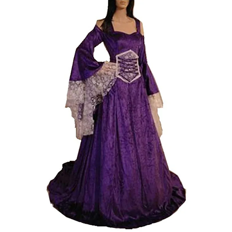 

New Victorian Renaissance Medieval Costume Strapless Dress Ball Halloween Performance Costume Unisex Elegant Vampire Cosplay