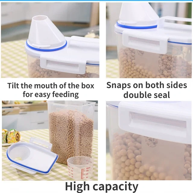 1.5kg/2kg Dog Cat Food Pail Plastic Storage 5