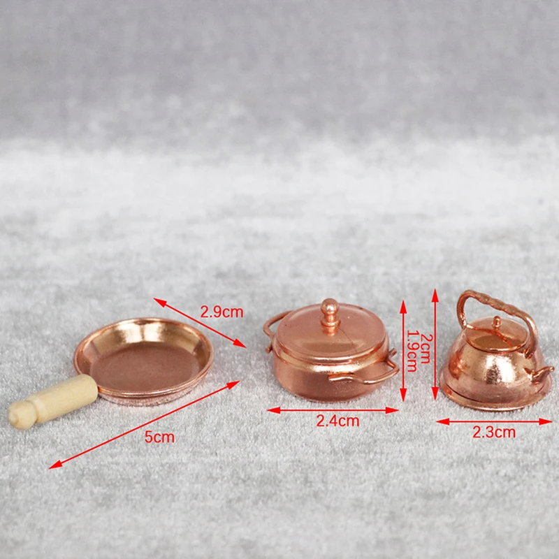 Escala 1:12 Hervidor de agua de metal de color cobre tumdee Muñecas en Miniatura Cocina Ka69 
