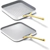 Caraway Griddle Pan & Grill Pan Duo - Non-Stick Ceramic Coated - Non Toxic, PTFE & PFOA Free 1