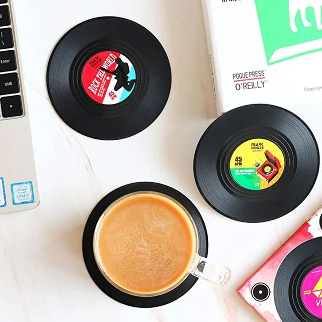 Vinyl Record Drink Coasters 6pcs 2