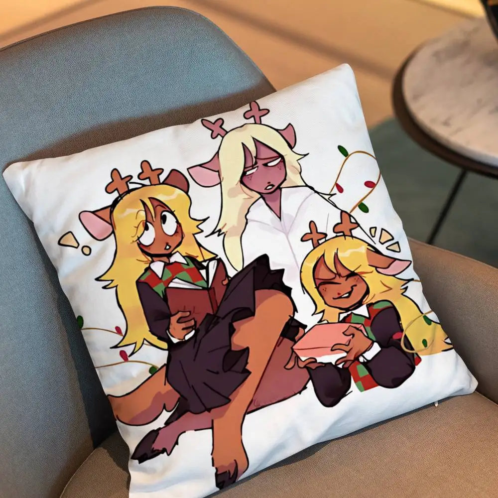 Noelle Holiday Deltarune Susie 베개 케이스 사무실 쿠션 소파 자동차 침실 장식 쿠션 커버에 적합