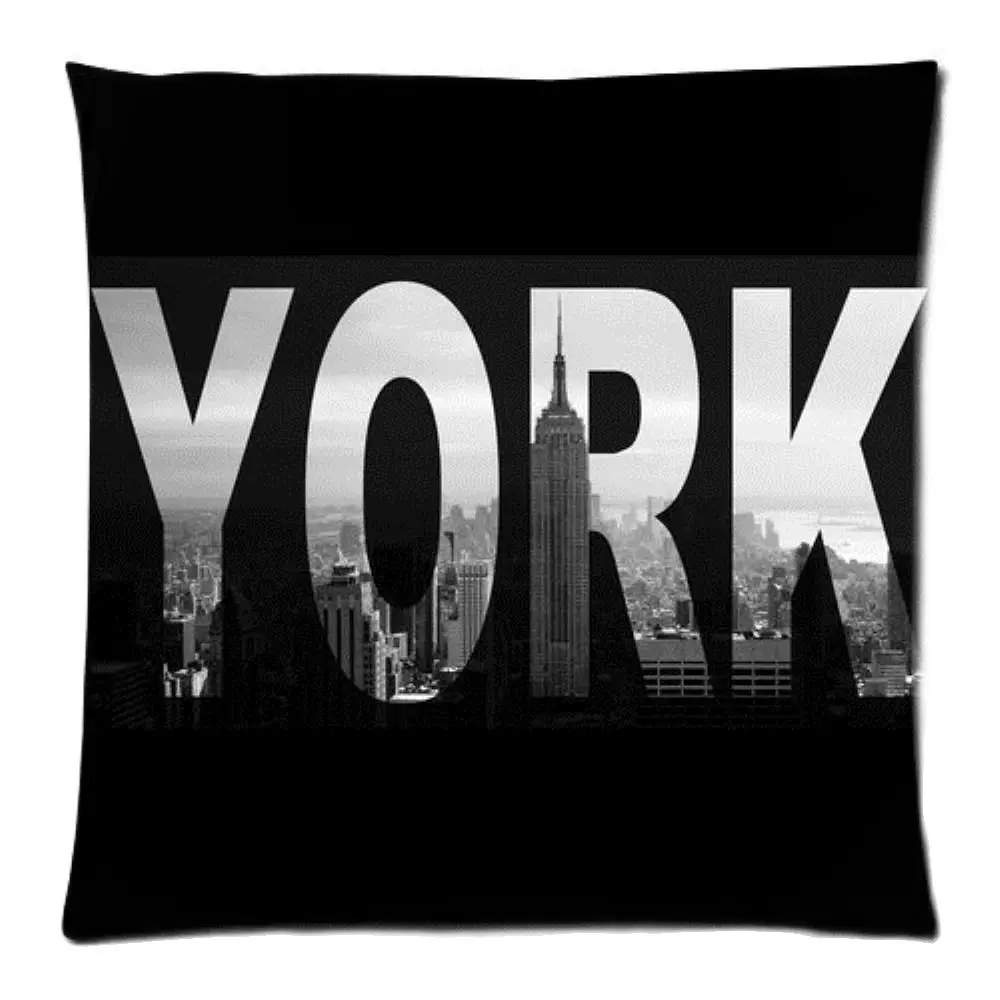

NY New York City Custom Pillow Cases Home Square Throw Customized Pillowcase 16x16 /18x18/20x30inches (Twin Sides )