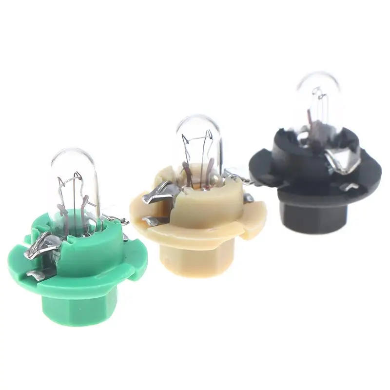 새로운 2pcs T5 전구 램프 자동차 대시보드 계기판 12V 1.2W 1.5W 2W 검정/녹색/노란색 베이스 계기판 표시등 전구
