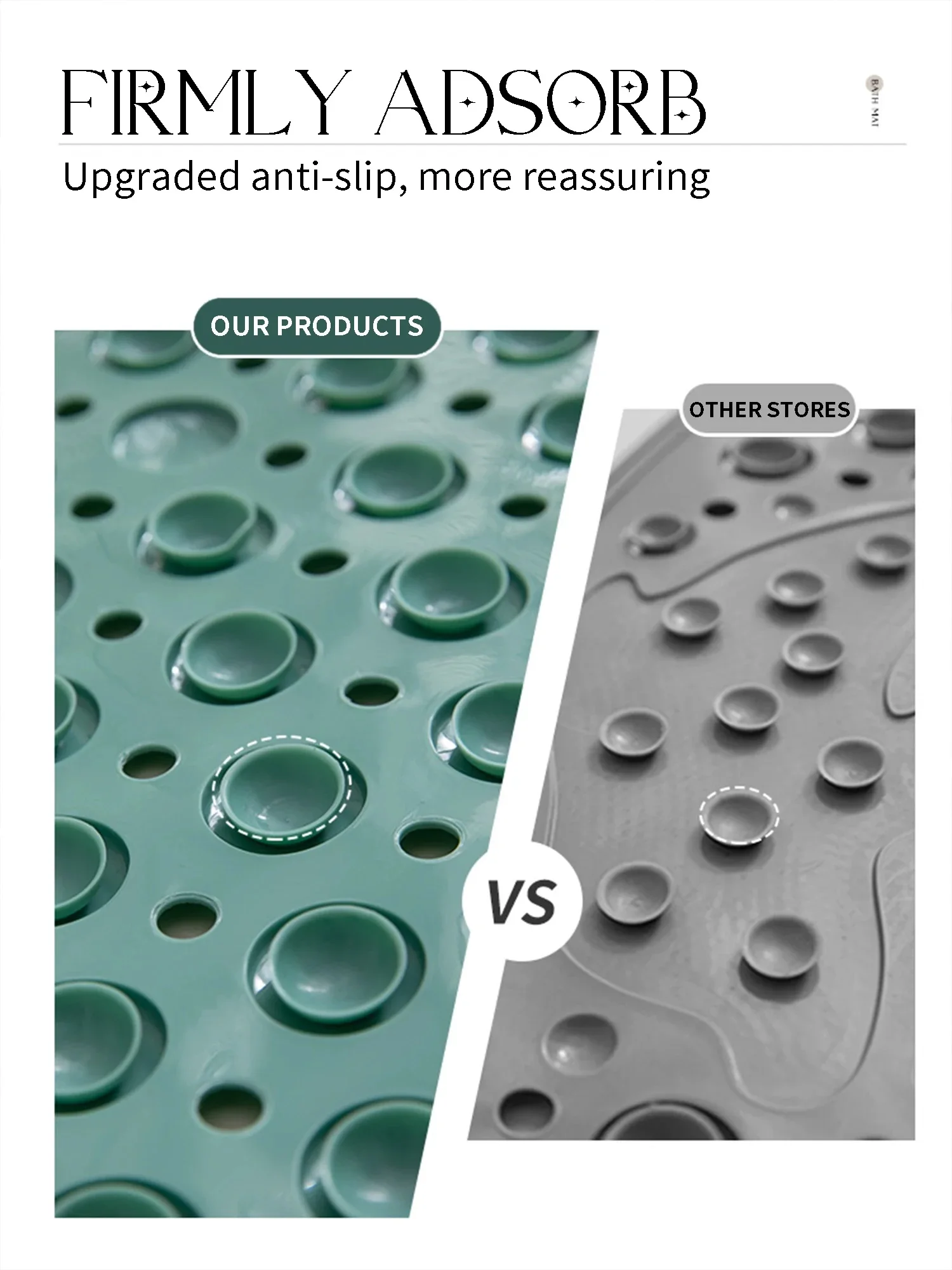 Non-Slip PVC Bath Mat Texture Detail