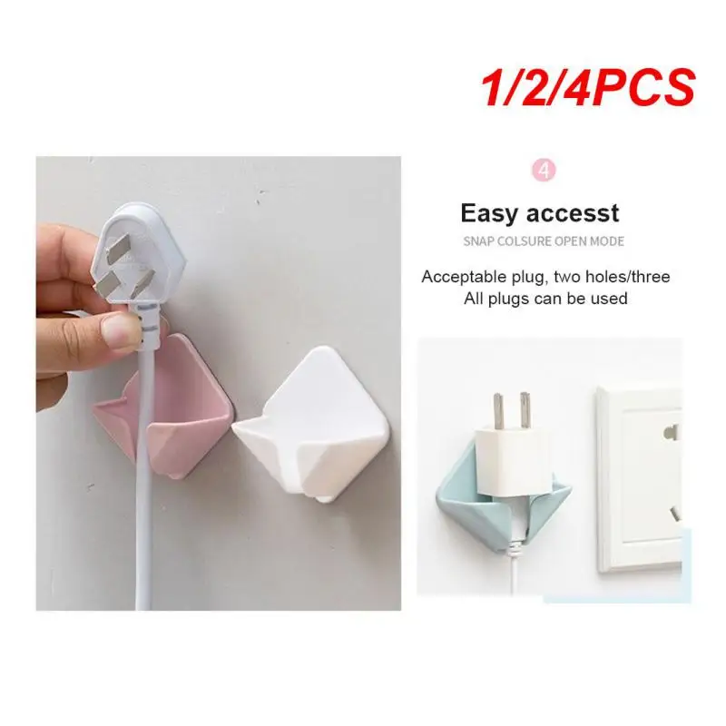 

1/2/4PCS New Wall Storage Hook Power Plug Socket Holder Home Wire Plugs Adhesive Hanger Home Office Storage Racks Bathroom