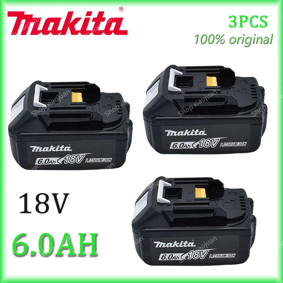 

Makita-100% Original Rechargeable Power Tool Battery, Replaceable LED Lithium-ion, 6.0 Ah 18V LXT BL1860B BL1860BL1850