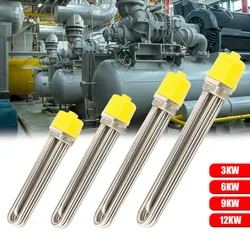 1pc DN40 Immersion Water Heating Element Tri Clamp Tubular Water Heater Thread Solar Heating Tube 3KW 6KW 9KW 12KW