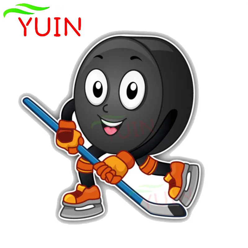 

Creative Cartoon Ice Hockey Puck Smiley Car Sticker Fashion Motorcycle Auto Accessories PVC Decoration Waterproof Decal 13*12cm
