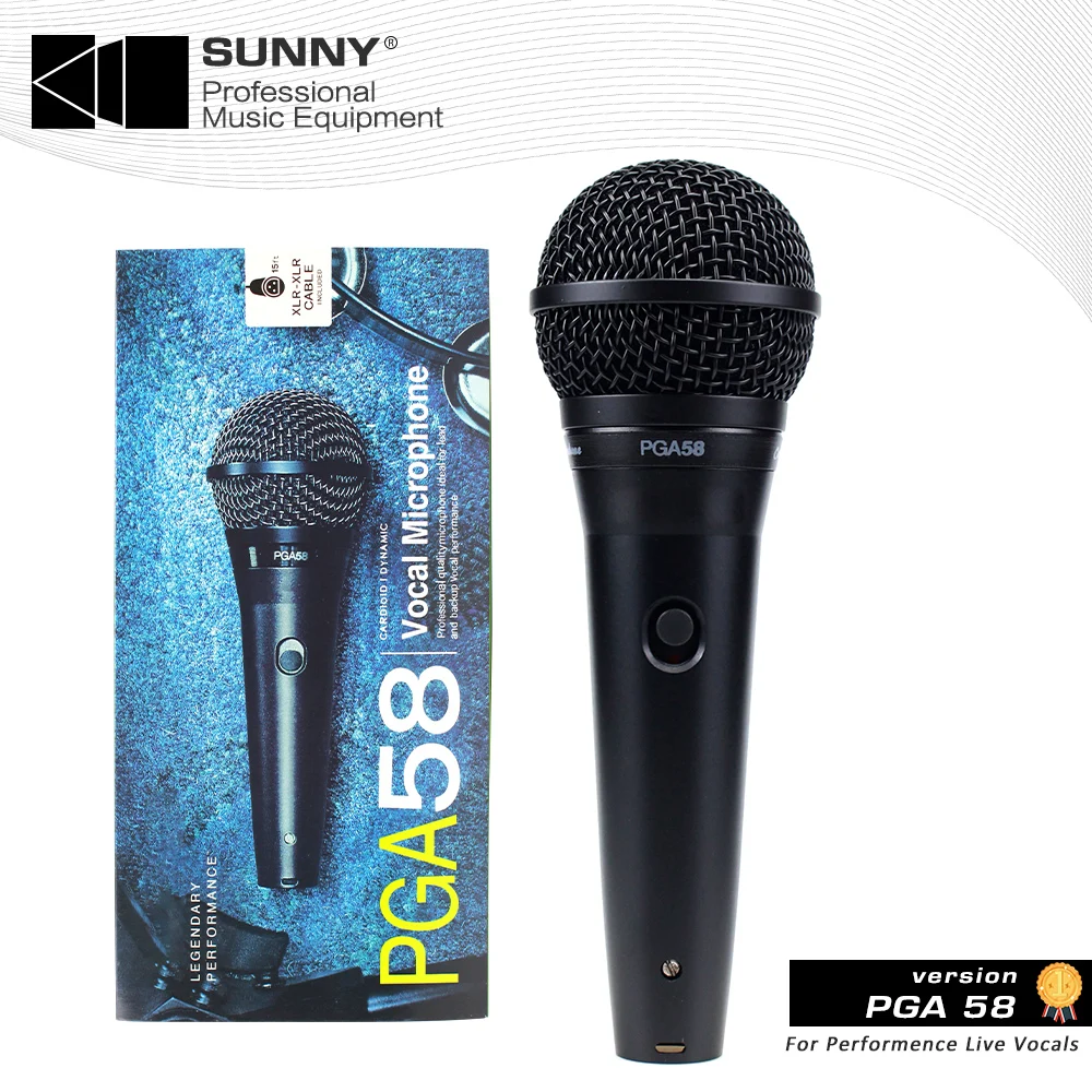

Top Quality PGA58 PGA 58 Handheld Wired Dynamic Cardioid Live Vocal wired Microphone with XLR Audio Cable For shure microphone