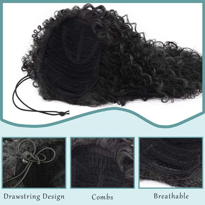 Synthetic Afro Kinky Curly Hair Extension for Women