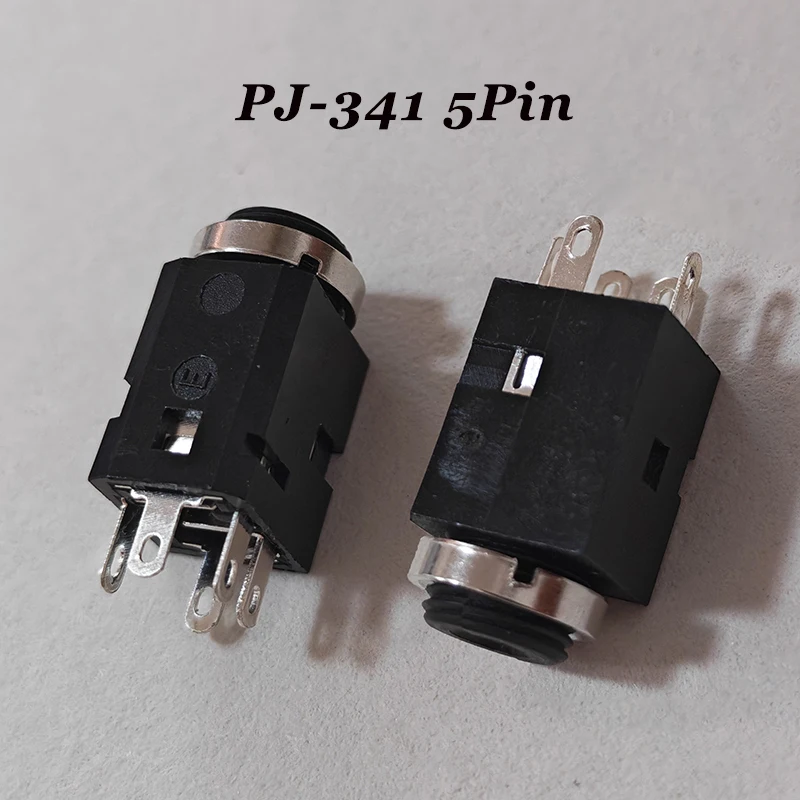 5/10PCS 3.5mm 3/4/5핀 헤드폰 잭 너트가 있는 수직 소켓 3.5 오디오 헤드폰 커넥터 PJ-341 헤드폰 잭