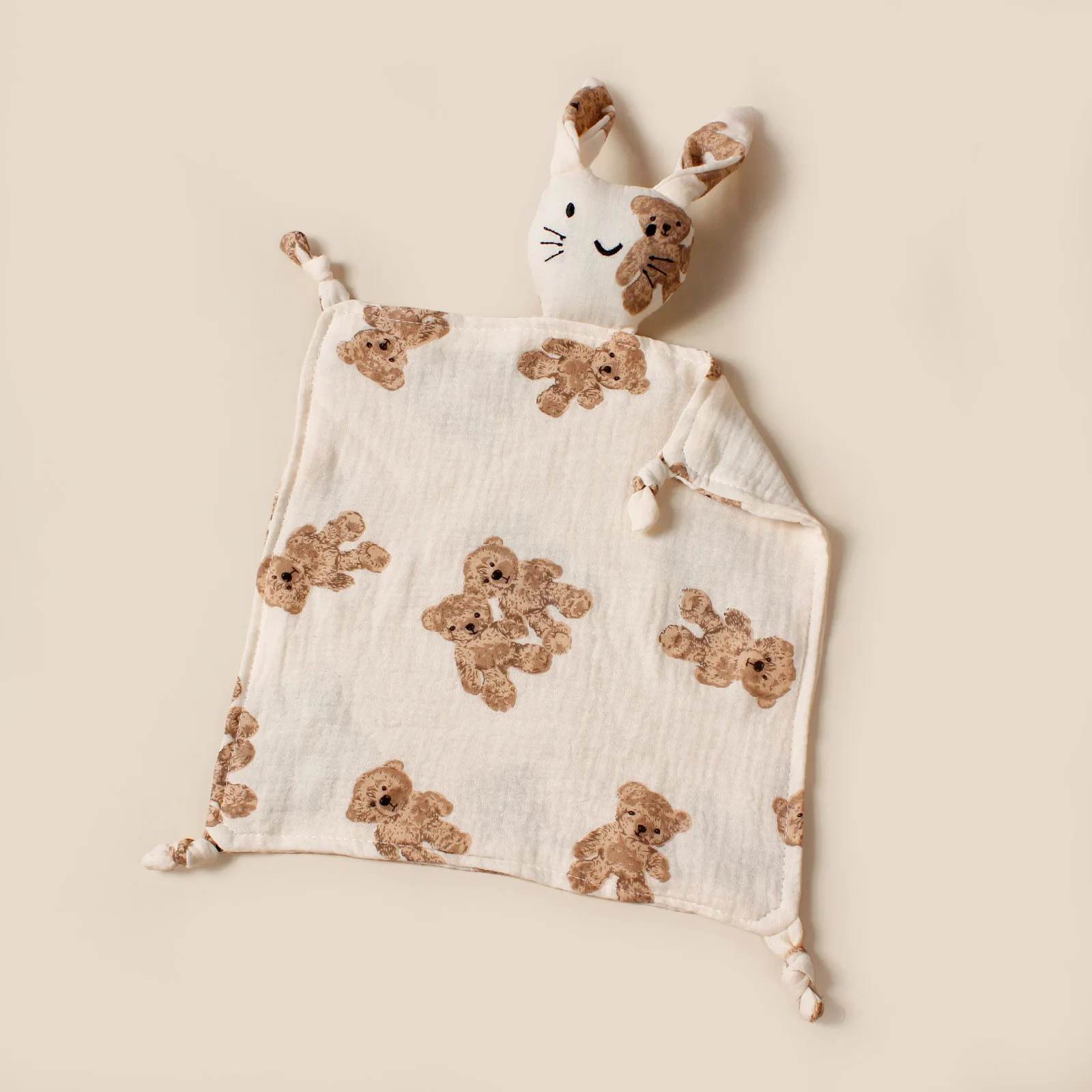 New Baby Cotton Muslin Comforter Blanket Newborn Sleeping Dolls Print Cat Kids Sleep Toy Soothe Appease Towel Bibs Saliva Towel 3