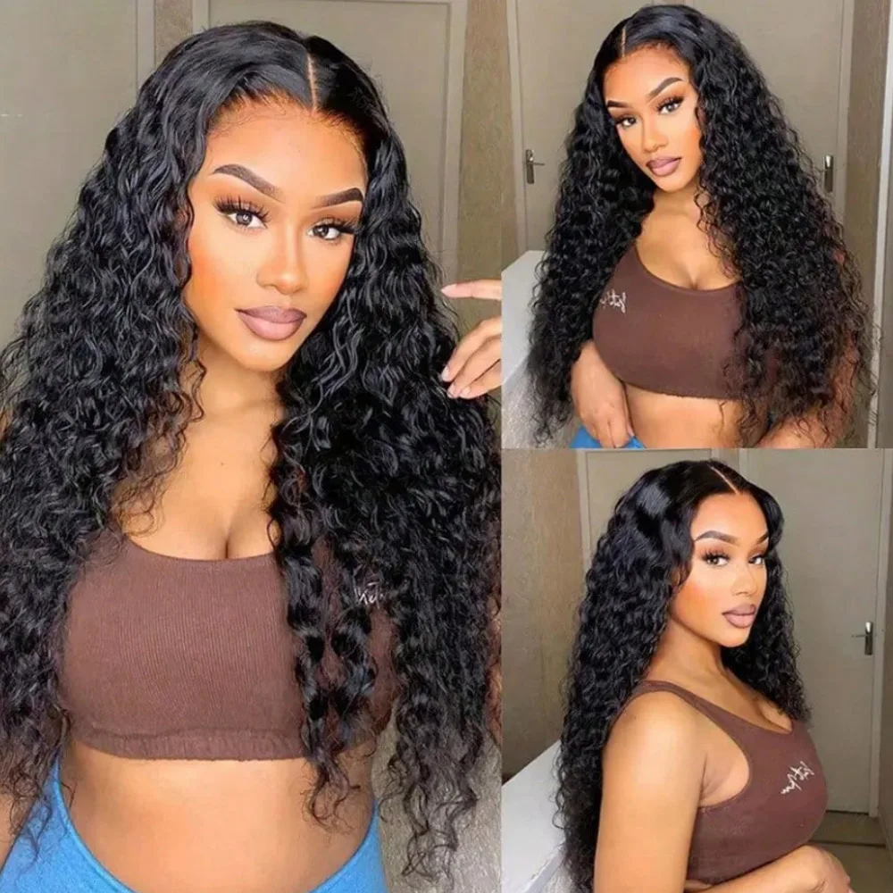 13x4 Deep Wave Lace Front Wigs Human Hair Pre Plucked 200%Density 13x6 HD Transparent Lace Front Wigs Human Hair Wigs Human Hair