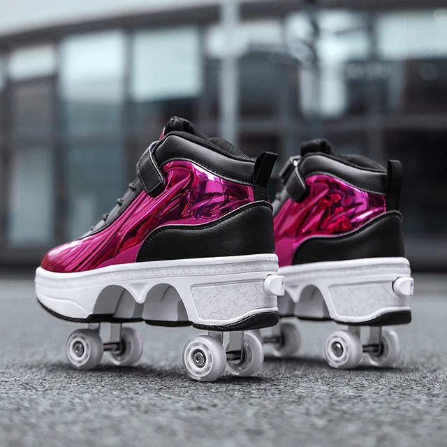 Patins à roulettes à déformation, 4 roues, chaussures de Skateboard, pour  enfants, filles et garçons, baskets unisexes - AliExpress