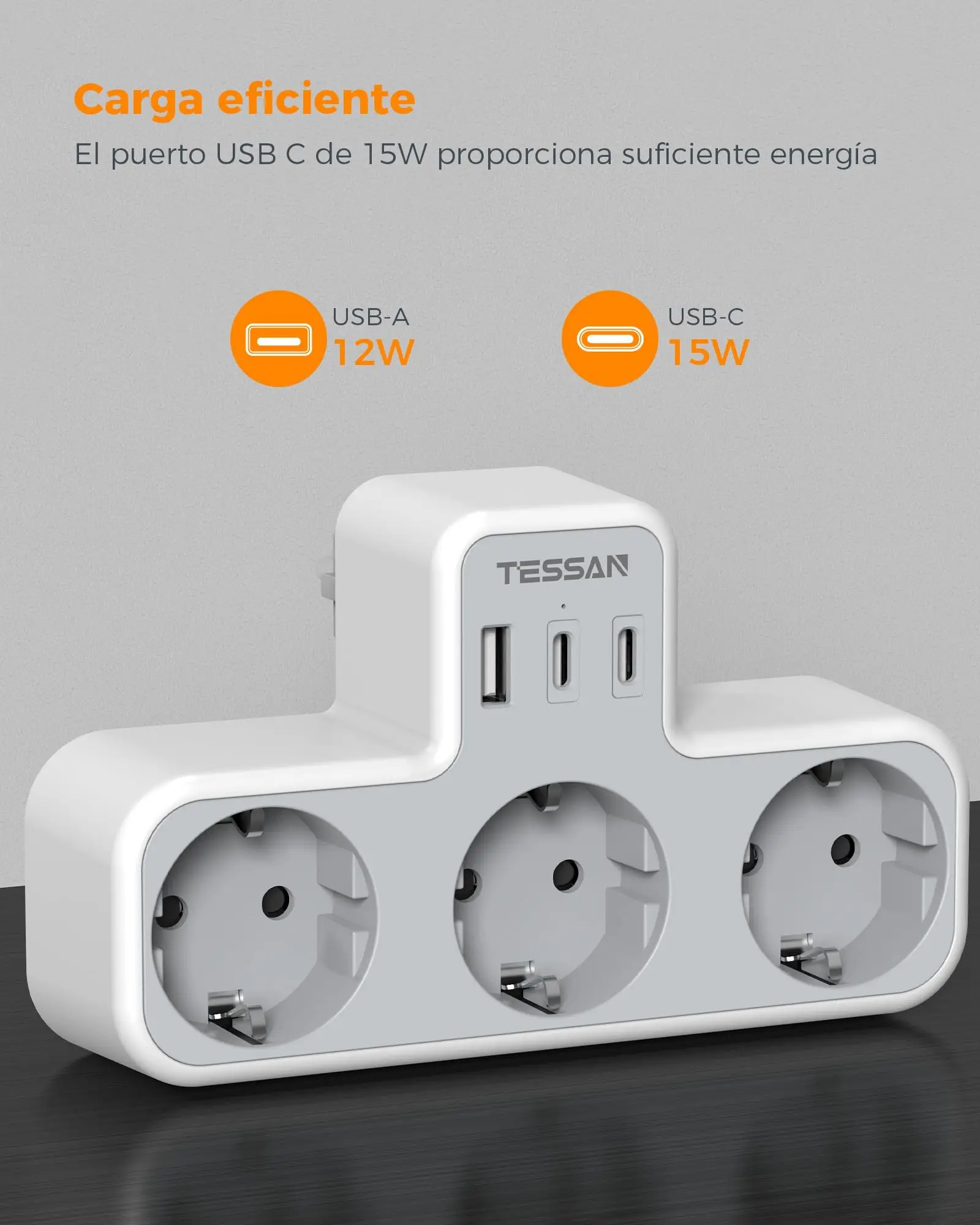 Power Strip TESSAN Multiple Socket Power Strip with 3 Outlets +1 USB Port +2 Type C 6-in-1 Plug Socket Adapter Wall Charger for Home Office power strip,plug adapter,electrical socket,power socket,power plug adapter,wall socket extender