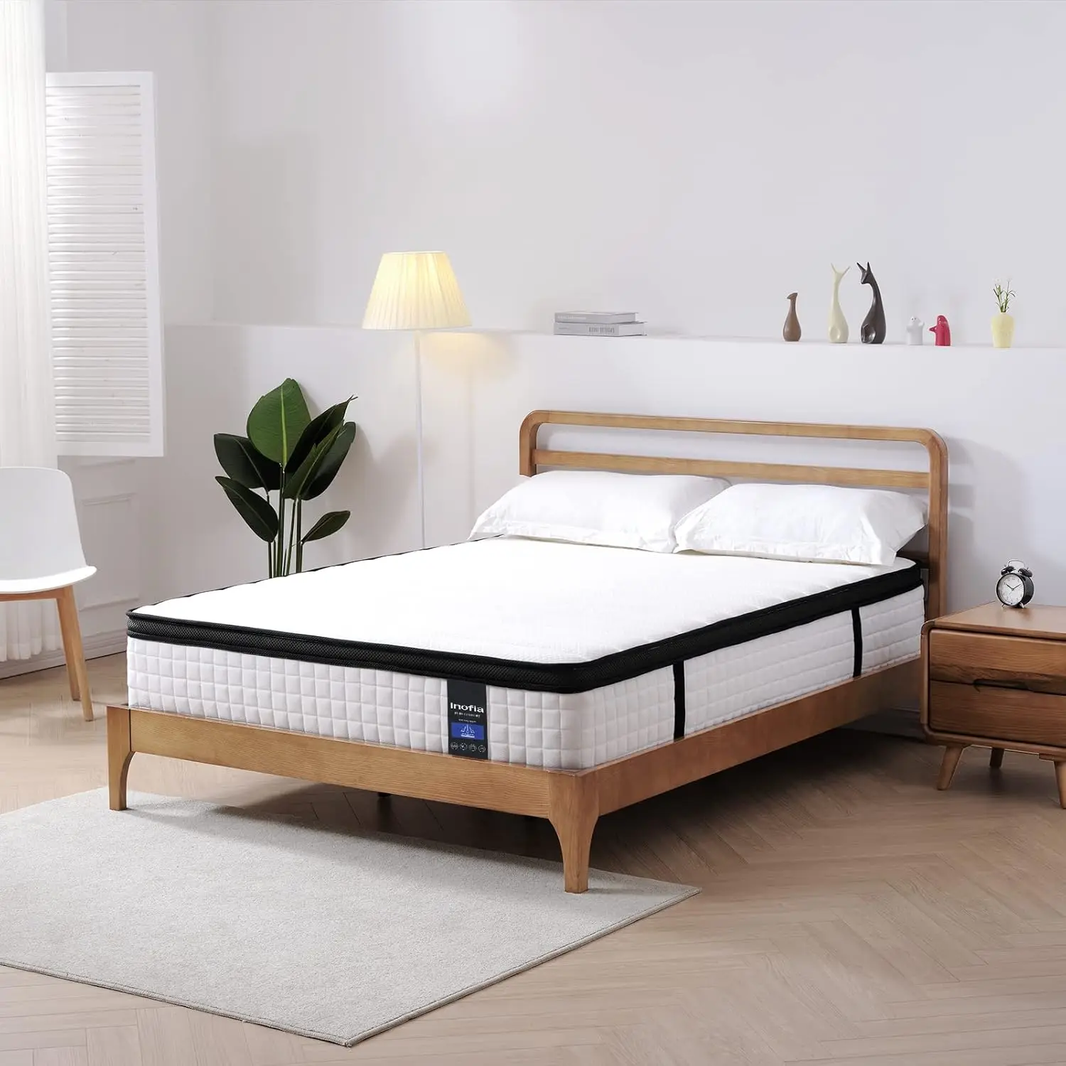 King Mattress 12 inch Hybrid King Size Mattress Cool Bed with Waterproof Rayon Protector Included, Medium Firm Feel, Mo