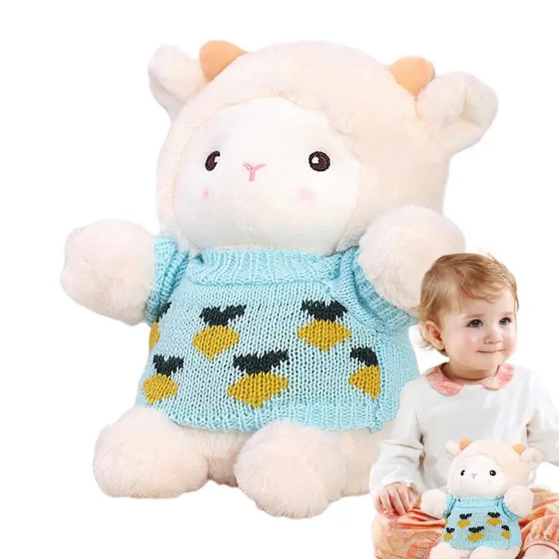 

Мягкая овечка, набивная кукла, овечка для детей и взрослых, настольные украшения, милые плюшевые игрушки для фотографии, реквизит для гостиной