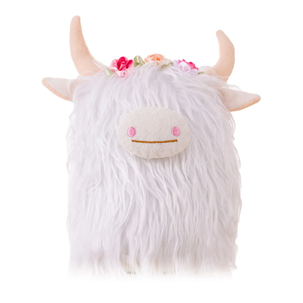 

Attachment Plush Toy Stuffed Animal Animals Brown Highland Cow Plush + Fabric White Yellow Hand Tool Soft Highland