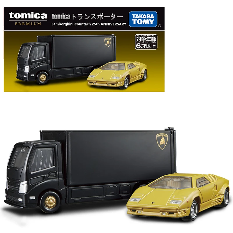 Takara Tomy Tomica Premium Transporter Lamborghini Countach 25Th Anniversary Kids Vehicle Diecast Metal Model Cars Toys For Boys