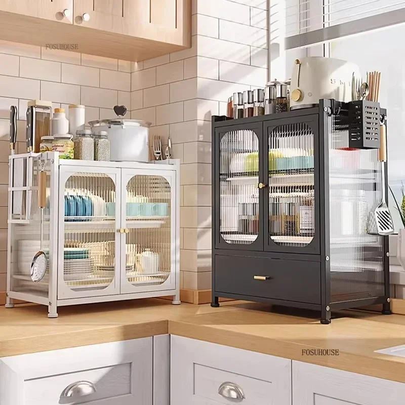 Minimalist Modern Kitchen Cabinets for Home Kitchen Storage Organization Cabinet Multi-purpose Small Plate Dish Storage Cabinets