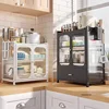 Minimalist Modern Kitchen Cabinets for Home Kitchen Storage Organization Cabinet Multi-purpose Small Plate Dish Storage Cabinets 1